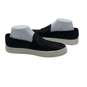 Vince Black Snakeskin Slip-On Loafers Size 8 Women's